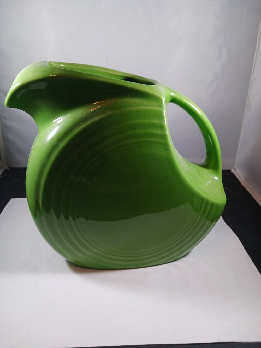 Fiestaware Green Disc Large Pitcher Homer Laughlin